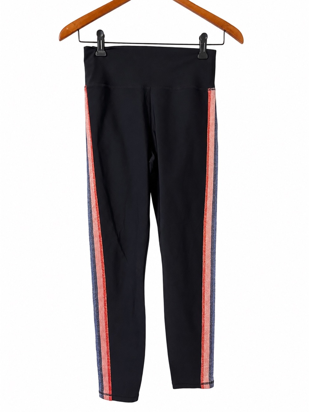 Spiritual Gangster Black High Rise Lurex Shimmer Side Stripe Leggings Medium M